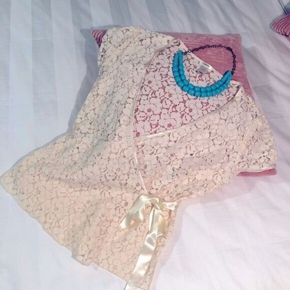 Old Navy Tops - Old Navy Sheer Lace Wrap Around Blouse fairy coquette romantic girlhood small